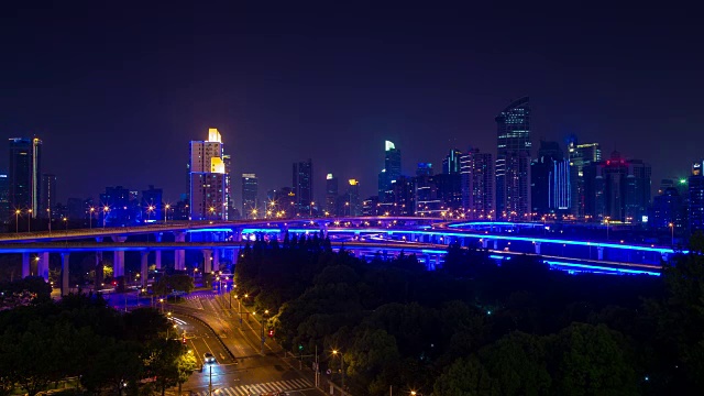 上海高速城市夜间交通视频素材