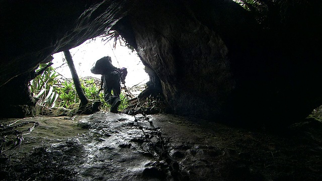 圭亚那高地的洞穴徒步旅行视频素材