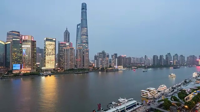 时间流逝/4k/上海天际线/中国上海视频素材