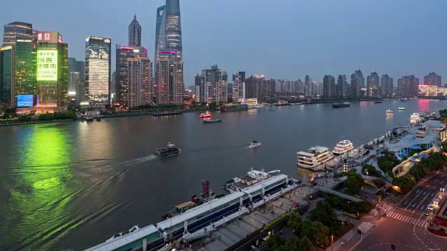 时间流逝/4k/上海天际线/中国上海视频素材