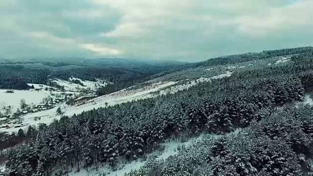 在冬天的森林里，跟随雪地里的足迹视频素材