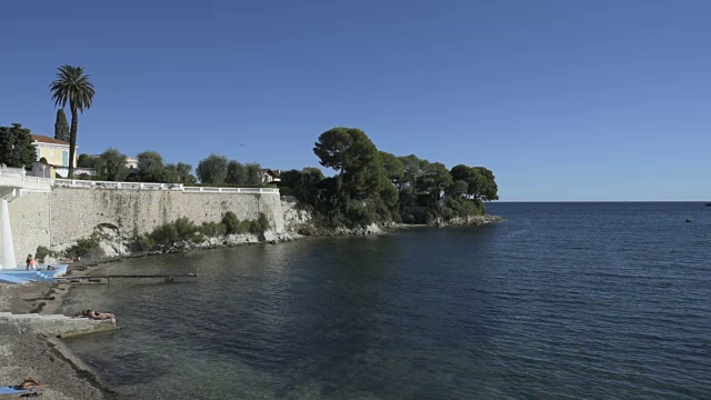 Meditteranean "在安斯福斯的éSaint-Jean-Cap-Ferrat s湾,法国法国里维耶拉视频素材