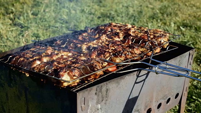 串肉扦肉煎视频素材