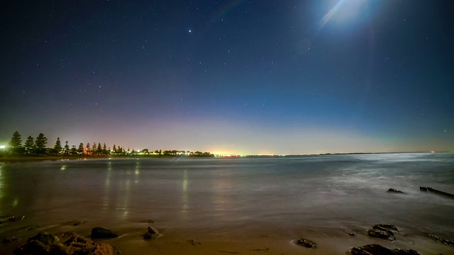 大洋大道夜景海景视频素材