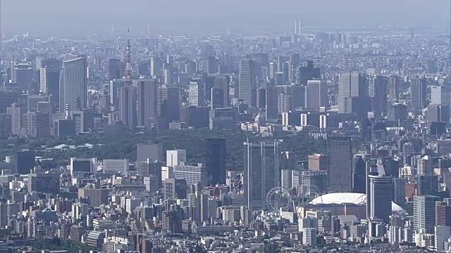 空中拍摄，东京市中心，皇宫周围视频素材