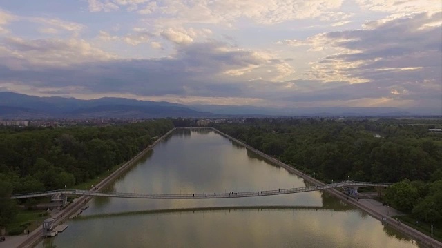 划船航道鸟瞰图视频素材