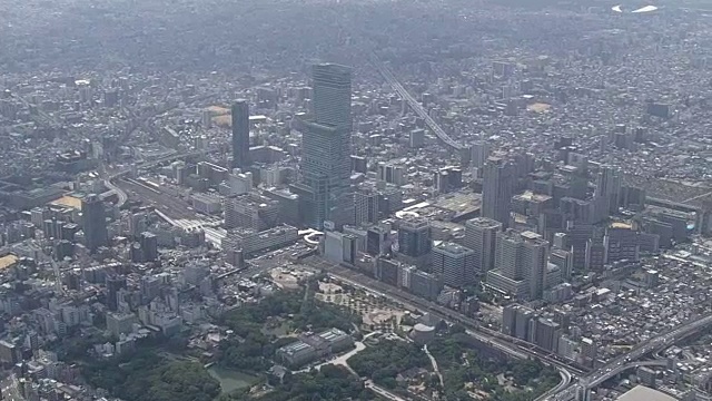 空中，大阪，安野春路周围的城市景观视频素材