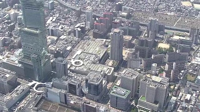 空中，大阪，安野春路周围的城市景观视频素材