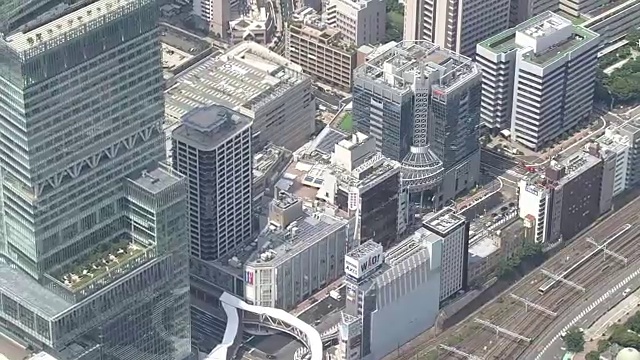 空中，大阪，安野春路周围的城市景观视频素材