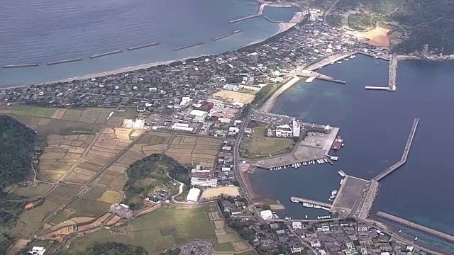 航空，日本鹿儿岛上越岛岛视频素材