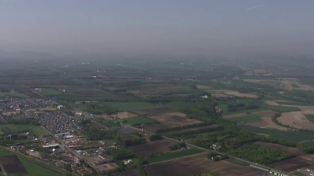 空中，日本北海道十胜农业区视频素材