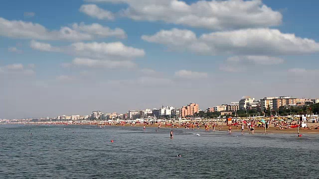 海滩夏季意大利里米尼视频素材