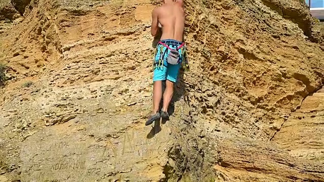 登山者的男人视频素材