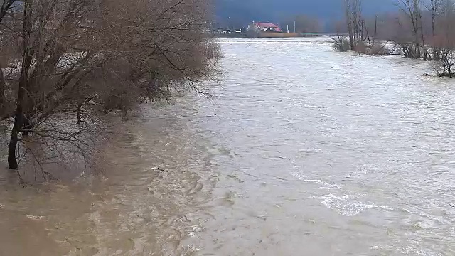 河水决堤视频素材