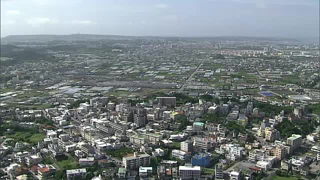 空中，日本冲绳的天际线视频素材