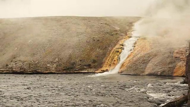 矿泉水大棱柱形火洞河黄石国家公园视频素材