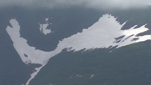 航拍;罗苏山的雪谷视频素材