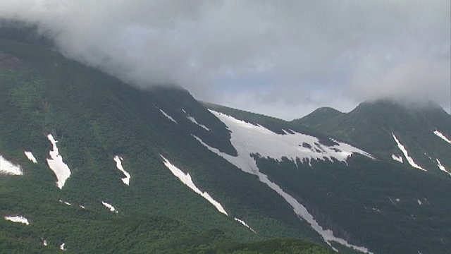 空中射击;罗苏山的雪谷视频素材