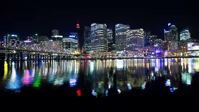 悉尼，澳大利亚城市景观从海岸夜间:时间流逝视频素材