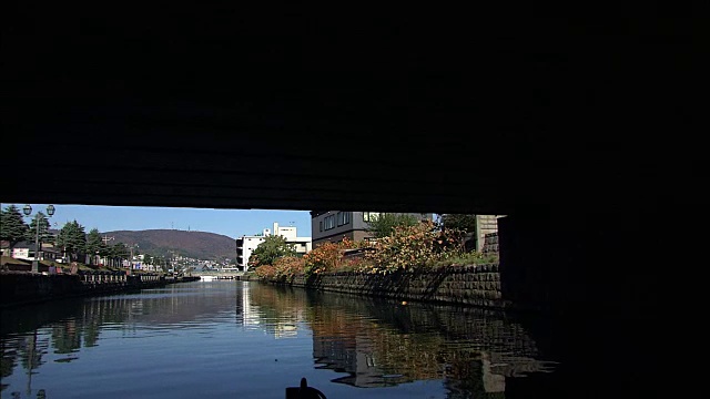 观点;日本北海道小樽运河邮轮视频素材