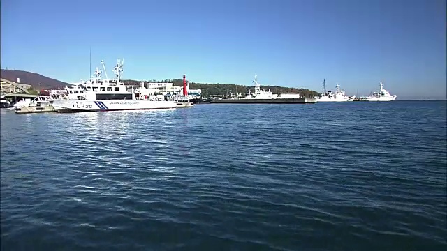 观点;日本北海道小樽运河邮轮视频素材