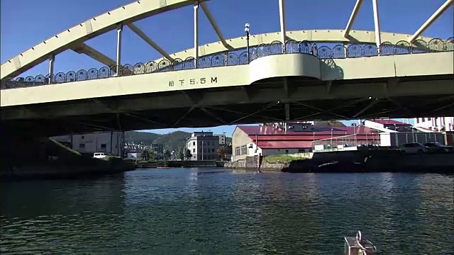 观点;小樽运河游轮，北海道，日本视频素材