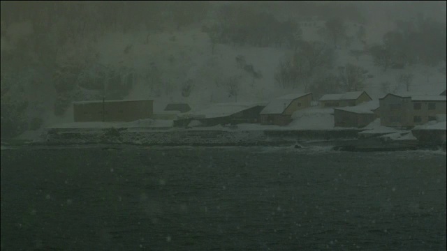 Slowmotion;雪海滨，北海道，日本视频素材