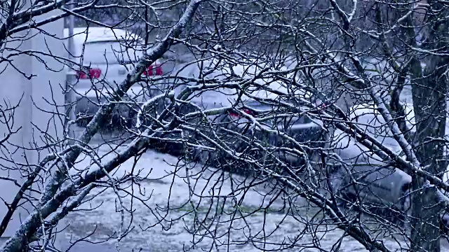 降雪在城市视频素材