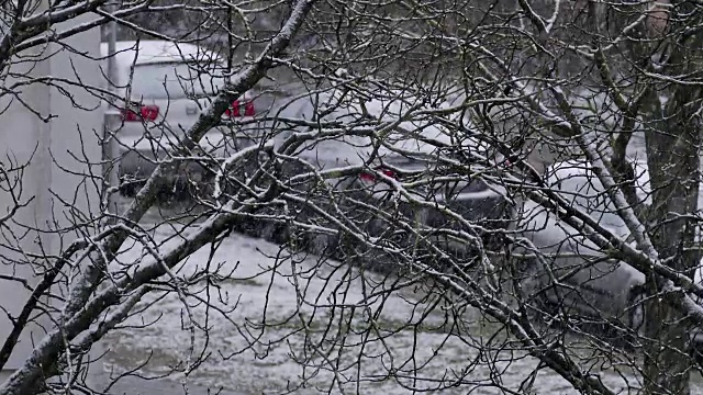 降雪在城市视频素材