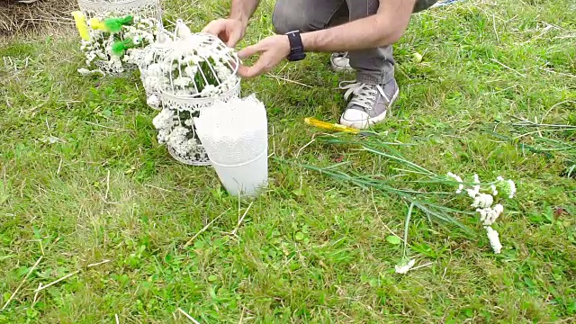 乡村风格的婚礼花艺视频素材