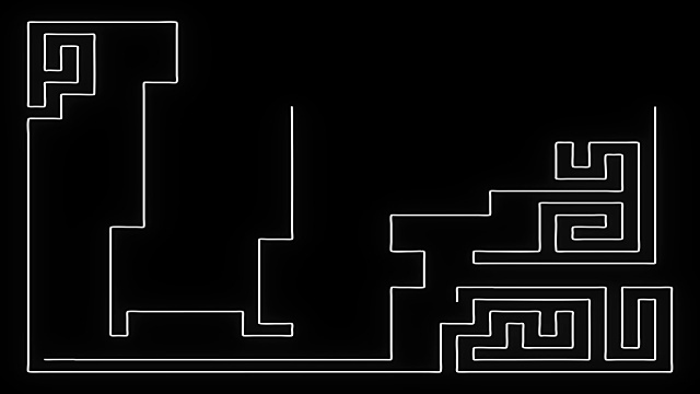 迷宫在黑色背景上的白线形成视频素材