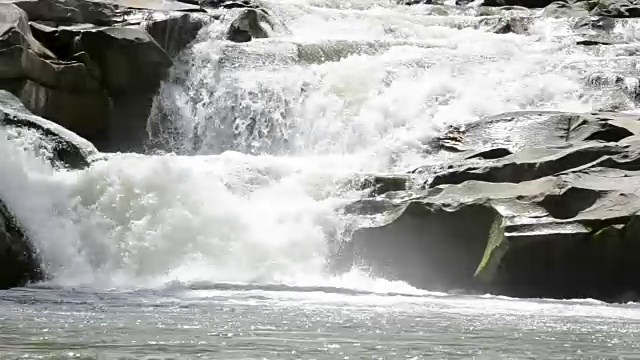 高山河流和瀑布视频素材