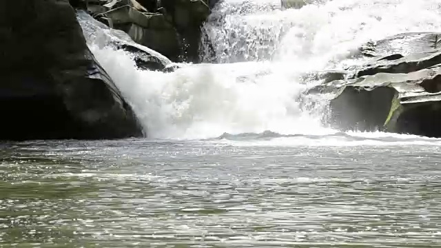 高山河流和瀑布视频素材