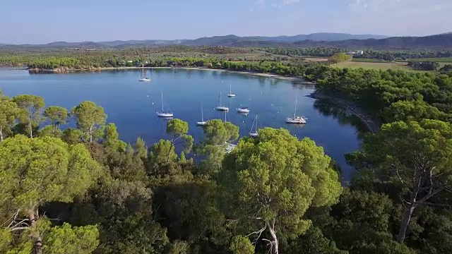 法国，蔚蓝海岸，位于Bormes les mimosas附近的Leoube角鸟瞰图视频素材