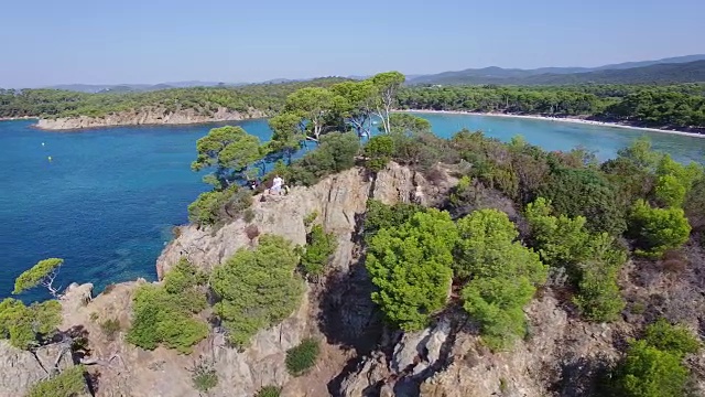 法国，蔚蓝海岸，位于Bormes les mimosas附近的Leoube角鸟瞰图视频素材