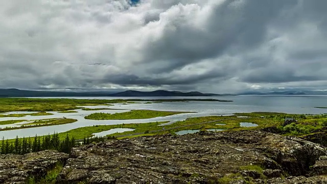 Thingvellir——冰岛西南部的谷地，靠近雷克雅斯半岛和以雷克雅斯命名的国家公园，被联合国教科文组织列为世界遗产视频素材