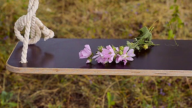 花在秋千上。视频素材