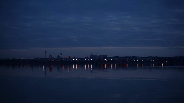 城市夜幕降临的时间流逝视频素材