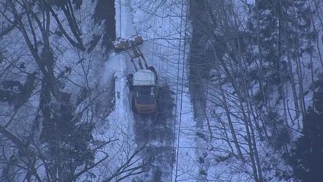 空中，积雪覆盖的尼帕区，奥多摩，东京视频素材