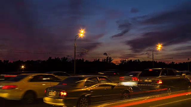 夜间公路延时视频素材