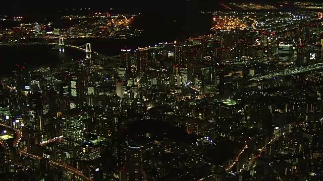 日本东京市区的空中夜景视频素材