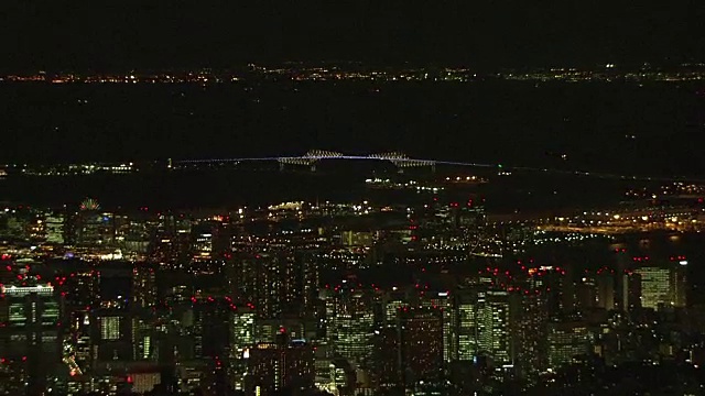 日本东京台场地区的空中夜景视频素材