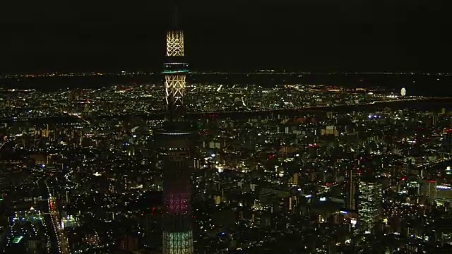 日本东京市区的空中夜景视频素材