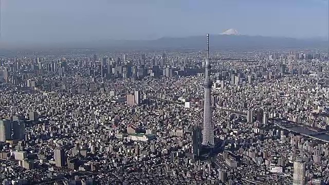 东京天空树，日本富士山视频素材