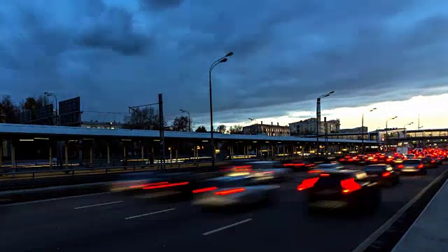 夜间公路延时视频素材