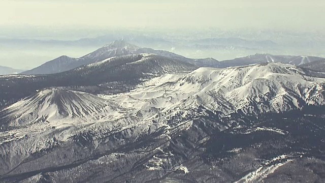 航空，东马山或东玛雅山，福岛，日本视频素材