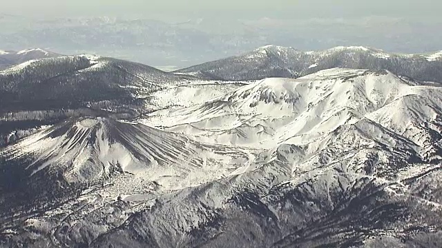 航空，东马山或东玛雅山，福岛，日本视频素材