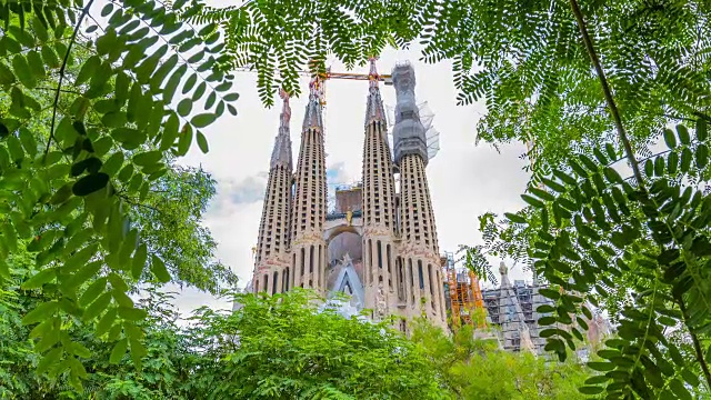 新艺术风格教堂 Sagarada Familia 巴塞罗那视频素材