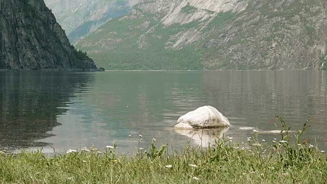 挪威峡湾的石头。光滑的多莉。视频素材