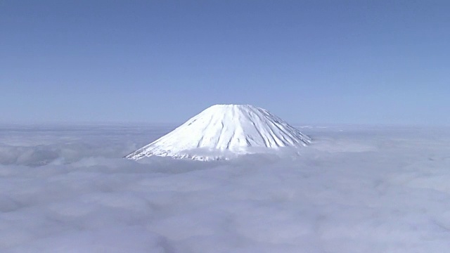 空中，Yotei山和云海，北海道，日本视频素材